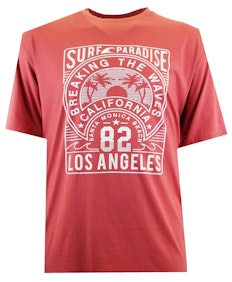 Espionage California Print T-Shirt Coral